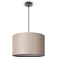 Paco Home Deckenleuchte Wohnzimmer Pendelleuchte Esstisch Esszimmerlampe E27 Uni Stoff Pendelleuchte - Schwarz, Beige (Ø45.5 cm) von PACO HOME