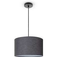 Deckenleuchte Wohnzimmer Pendelleuchte Esstisch Esszimmerlampe E27 Uni Stoff Pendelleuchte - Schwarz, Schwarz (Ø38 cm) - Paco Home von PACO HOME