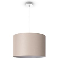 Paco Home Deckenleuchte Wohnzimmer Pendelleuchte Esstisch Esszimmerlampe E27 Uni Stoff Pendelleuchte - Weiß, Beige (Ø45.5 cm) von PACO HOME