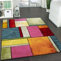 Paco Home Designer Teppich Kariert Trendig Bunt Meliert Eyecatcher Grün Blau Orange Pink 240x330 cm von PACO HOME
