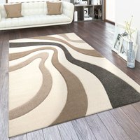 Designer Teppich Modern Abstrakt Wellen Optik Konturenschnitt In Versch. Farben und Größen 80x300 cm, Creme - Paco Home Designer Teppich Modern Abstrakt Wellen Optik Konturenschnitt In Versch. Farben und Größen 80x300 cm, Creme - Paco Home von PACO HOME