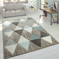 Paco Home - Designer Teppich Modern Konturenschnitt Pastellfarben Rauten Design Beige Blau 160x230 cm Paco Home - Designer Teppich Modern Konturenschnitt Pastellfarben Rauten Design Beige Blau 160x230 cm von PACO HOME