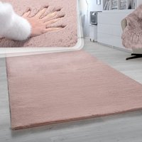 Paco Home Fellteppich "Rabbit 780", oval, 26 mm Höhe, Kunstfell, Kaninchenfell-Haptik, ein echter Kuschelteppich, Uni-Farben von PACO HOME