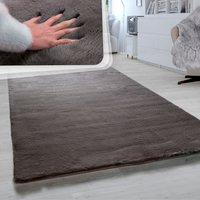 Paco Home Fellteppich "Rabbit 780", rechteckig, 26 mm Höhe, Kunstfell, Kaninchenfell-Haptik, ein echter Kuschelteppich, Uni-Farben von PACO HOME