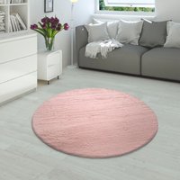 Paco Home Fellteppich "Rabbit 780", rund, 26 mm Höhe, Kunstfell, Kaninchenfell-Haptik, echter Kuschelteppich, Uni-Farben von PACO HOME