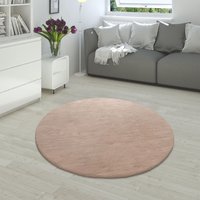 Paco Home Fellteppich "Rabbit 780", rund, 26 mm Höhe, Kunstfell, Kaninchenfell-Haptik, echter Kuschelteppich, Uni-Farben von PACO HOME
