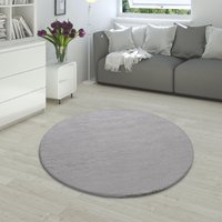Paco Home Fellteppich "Rabbit 780", rund, 26 mm Höhe, Kunstfell, Kaninchenfell-Haptik, echter Kuschelteppich, Uni-Farben von PACO HOME