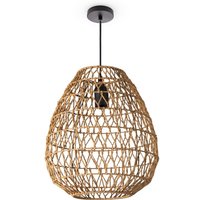 Paco Home Hängeleuchte Bambus Esszimmer Korblampe Hängend Pendellampe Papier Gras Boho E27 Natur (Ø30cm), Pendelleuchte - Typ 2 von PACO HOME