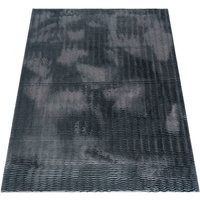 Paco Home Hochflor-Teppich "Arnheim 743", rechteckig, 27 mm Höhe, Uni Farben, Wellen Muster, besonders weich, Hoch-Tief Effekt von PACO HOME