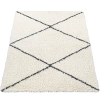Paco Home Hochflor-Teppich "Kalmar 442", rechteckig, Scandi Design, Rauten Muster, weich & kuschelig von PACO HOME