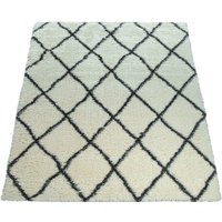 Paco Home Hochflor-Teppich "Maghreb 075", rechteckig, 54 mm Höhe, Rauten Muster, Scandi Design, weich und flauschig von PACO HOME