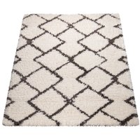Paco Home Hochflor-Teppich "Maghreb 76", rechteckig, 44 mm Höhe, modernes Gitter Design, weich und flauschig von PACO HOME