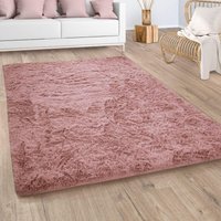 Paco Home Hochflor Teppich Wohnzimmer Fellteppich Kunstfell Shaggy Flauschig Braun Pink 120x160 cm von PACO HOME