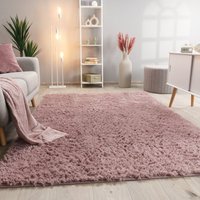 Paco Home - Hochflor Teppich Wohnzimmer Fellteppich Kunstfell Shaggy Flauschig Einfarbig 80 cm Rund, Alt-Rosa Paco Home - Hochflor Teppich Wohnzimmer Fellteppich Kunstfell Shaggy Flauschig Einfarbig 80 cm Rund, Alt-Rosa von PACO HOME