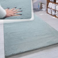 Paco Home - Hochflor Teppich Wohnzimmer Kunstfell Super Soft Einfarbig in Versch. Größen und Farben 200x290 cm, Türkis von PACO HOME