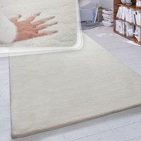 Paco Home - Hochflor Teppich Wohnzimmer Kunstfell Super Soft Einfarbig in Versch. Größen und Farben 60x90 cm, Creme von PACO HOME