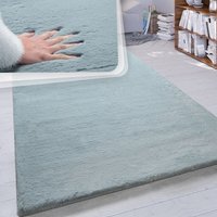 Paco Home - Hochflor Teppich Wohnzimmer Kunstfell Super Soft Einfarbig in Versch. Größen und Farben 80x300 cm, Türkis Paco Home - Hochflor Teppich Wohnzimmer Kunstfell Super Soft Einfarbig in Versch. Größen und Farben 80x300 cm, Türkis von PACO HOME