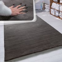 Paco Home Hochflor Teppich Wohnzimmer Kunstfell Super Soft Einfarbig in Versch. Größen und Farben Ø 160 cm Rund, Dunkelgrau Paco Home Hochflor Teppich Wohnzimmer Kunstfell Super Soft Einfarbig in Versch. Größen und Farben Ø 160 cm Rund, Dunkelgrau von PACO HOME