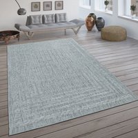 Paco Home - In- & Outdoor-Teppich, Flachgewebe Mit Skandi-Muster Und Sisal-Look In Hellgrau 200x290 cm von PACO HOME