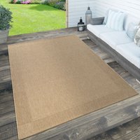 Paco Home - In- & Outdoor Teppich, Terrasse u. Balkon, Wetterfest Einfarbig m. Struktur 120x170 cm, Beige von PACO HOME