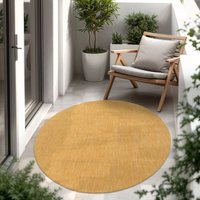 In- & Outdoor Teppich Flachgewebe einfarbig modern wetterfest für Terrasse Küche Gelb, 160 cm Rund - Paco Home In- & Outdoor Teppich Flachgewebe einfarbig modern wetterfest für Terrasse Küche Gelb, 160 cm Rund - Paco Home von PACO HOME