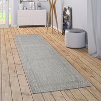 Paco Home - In-& Outdoor Teppich Küchenteppich Einfarbiges Design Sisal Optik Bordüre Grau 80x200 cm von PACO HOME