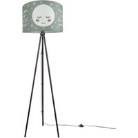 Paco Home - Kinderlampe Stehlampe Kinderzimmer Lampe Mit Mond-Motiv Deko Stehleuchte E27 Dreibeinig Schwarz, Grau (Ø45.5 cm) von PACO HOME