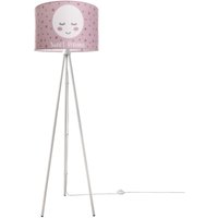 Paco Home - Kinderlampe Stehlampe Kinderzimmer Lampe Mit Mond-Motiv Deko Stehleuchte E27 Dreibeinig Weiß, Pink (Ø45.5 cm) von PACO HOME