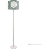 Kinderlampe Stehlampe Kinderzimmer Lampe Mit Mond-Motiv Deko Stehleuchte E27 Einbeinig Weiß, Grau (Ø38 cm) - Paco Home von PACO HOME