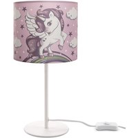 Paco Home - Kinderlampe Tischlampe Kinderzimmer, Einhorn Lampe, Mädchen Tischleuchte E14 Weiß, Pink (Ø18 cm) von PACO HOME