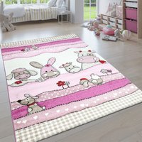 Paco Home - Kinderteppich, Moderner Kinderzimmer Pastell Teppich, Niedliche 3D Tiermotive 80x150 cm, Creme von PACO HOME