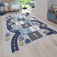 Paco Home Kinderteppich "Bino 565" rechteckig 4 mm Höhe Kurzflor, Straßen-Spiel-Teppich & Spielmotiv Hüpfkästchen Paco Home Kinderteppich "Bino 565" rechteckig 4 mm Höhe Kurzflor, Straßen-Spiel-Teppich & Spielmotiv Hüpfkästchen von PACO HOME
