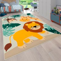Paco Home Kinderteppich "Bino 582" rechteckig 4 mm Höhe Spielteppich, Motiv Tiere, Löwe & Giraffe, Kinderzimmer Paco Home Kinderteppich "Bino 582" rechteckig 4 mm Höhe Spielteppich, Motiv Tiere, Löwe & Giraffe, Kinderzimmer von PACO HOME