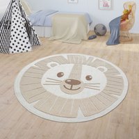 Paco Home - Kinderteppich Kinderzimmer Outdoor Teppich Rund Spielteppich Modern 3D Effekt ø 120 cm Rund, Beige Paco Home - Kinderteppich Kinderzimmer Outdoor Teppich Rund Spielteppich Modern 3D Effekt ø 120 cm Rund, Beige von PACO HOME