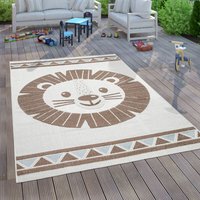 Paco Home Kinderteppich Kinderzimmer Outdoorteppich Spielteppich 3D Effekt Löwe Beige 120x160 cm von PACO HOME