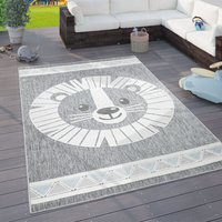Kinderteppich Kinderzimmer Outdoorteppich Spielteppich Tiermotive Modern 3D Grau, 120x160 cm - Paco Home von PACO HOME