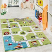 Paco Home Kinderteppich Spielteppich Straßenteppich Stadt Straße Grau Grün 230x320 cm Paco Home Kinderteppich Spielteppich Straßenteppich Stadt Straße Grau Grün 230x320 cm von PACO HOME