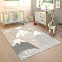 Paco Home - Kinderteppich Teppich Kinderzimmer Junge Mädchen Berge Sterne Wolken Beige 80x150 cm von PACO HOME