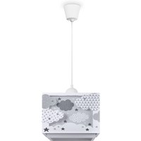 Kinderzimmer Hängelampe Lampenschirm Stoff Regenbogen Stern Löwe Dino Mond Grau, Pendelleuchte - Typ 1 - Paco Home von PACO HOME