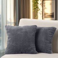 Paco Home - Kissenbezug 2er Set Deko Wohnzimmer Sofakissen Bezug Couchkissen Kissenhülle 2pcs-Set, Anthrazit von PACO HOME