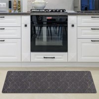Küchenteppich Küchenmatte Küchenläufer pvc Rutschfest Küche Verschiedene Muster Schwarz 2, 45x120 cm - Paco Home Küchenteppich Küchenmatte Küchenläufer pvc Rutschfest Küche Verschiedene Muster Schwarz 2, 45x120 cm - Paco Home von PACO HOME
