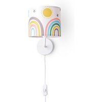 Paco Home - Nachttischlampe Kinderzimmer Tischleuchte Bunt Wandlampe Kinderzimmer Regenbogen Wandleuchte - Weiß, Design 5 (Ø18 cm) von PACO HOME
