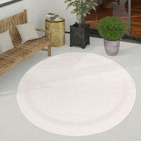 Paco Home - Outdoor Teppich Flachgewebe in Sisal-Optik mit Bordüre UV-beständig robust Weiß, 120 cm Rund Paco Home - Outdoor Teppich Flachgewebe in Sisal-Optik mit Bordüre UV-beständig robust Weiß, 120 cm Rund von PACO HOME