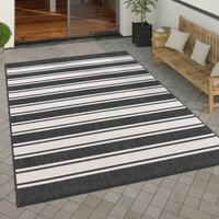 Paco Home - Outdoor Teppich Flachgewebe in Sisal-Optik mit Bordüre UV-beständig robust 160x220 cm, Anthrazit-Weiß Paco Home - Outdoor Teppich Flachgewebe in Sisal-Optik mit Bordüre UV-beständig robust 160x220 cm, Anthrazit-Weiß von PACO HOME
