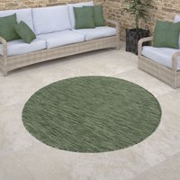 Paco Home - Outdoor Teppich rund Flachgewebe in Sisal-Optik mit Bordüre UV-beständig robust Grün, 120 cm Rund Paco Home - Outdoor Teppich rund Flachgewebe in Sisal-Optik mit Bordüre UV-beständig robust Grün, 120 cm Rund von PACO HOME