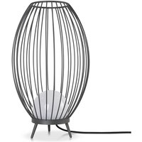 Paco Home Outdoorleuchte Stehleuchte Tischleuchte Außen Terrasse Garten IP 54 Kabel 3m Anthrazit (milchig), Stehleuchte E27 von PACO HOME