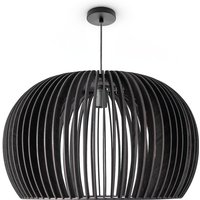 Pendellampe Holz Pendelleuchte Boho Style Wohnzimmer Esstischlampe Vintage E27 Schwarz (Ø55 cm), Pendelleuchte - Typ 2 - Paco Home von PACO HOME