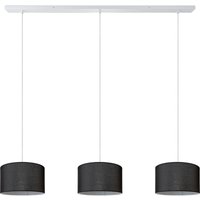 Pendellampe Wohnzimmer Deckenleuchte Stoff Lampenschirm Modern Einfarbig Rund Schwarz (Ø28cm), Pendelleuchte-Weiß - Typ 2 - Paco Home von PACO HOME