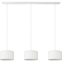 Pendellampe Wohnzimmer Deckenleuchte Stoff Lampenschirm Modern Einfarbig Rund Weiß (Ø28cm), Pendelleuchte-Weiß - Typ 2 - Paco Home von PACO HOME