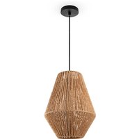 Paco Home Pendelleuchte Esstisch Hängelampe Esszimmer Lampe E27 Papier Boho Rattan Pendelleuchte - Schwarz, Natur (Ø30cm) von PACO HOME